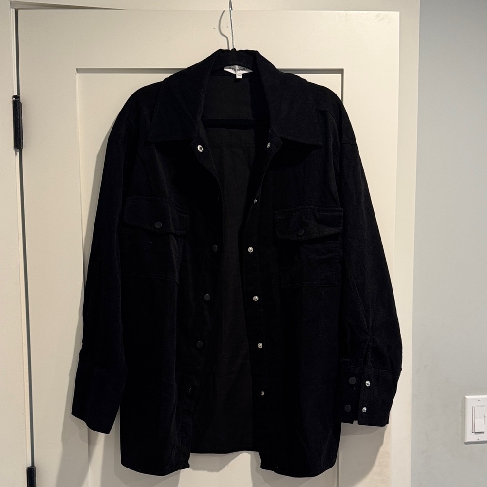 WeWoreWhat women’s Black corduroy Shirt Jacket